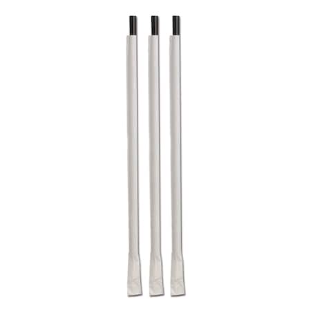 D & W Fine Pack 1025 Tall Giant Individually Wrapped Ebony Black Straw, PK1200 DSTGW4-300E